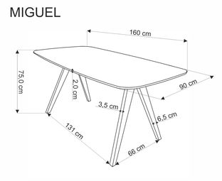 MIGUEL table walnut / walnut