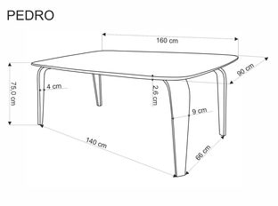 PEDRO table walnut / black