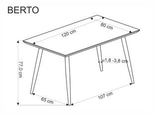 BERTO table natural / black