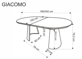 GIACOMO table natural/black