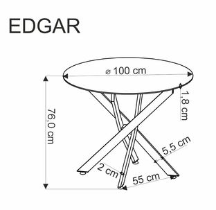 EDGAR table, top - golden oak, legs - black