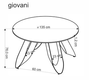GIOVANI round table, green marble / black