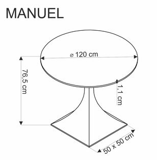 MANUEL round table, black marble / black