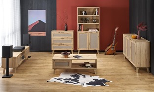 BORNEO KM-1 komoda dąb artisan/czarny