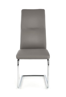 ARCO Krzesło metalowe chromowane / eko skóra kolor popiel (1p=2szt)