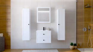 TORETO Mirror cabinet 70x60/1D (MDF frame) white