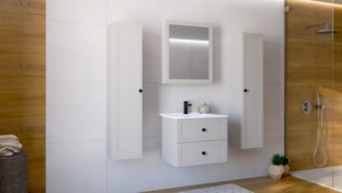 TORETO Mirror cabinet 70x60/1D (MDF frame) cashmere