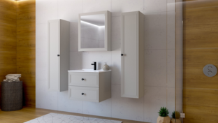 TORETO Mirror cabinet 70x60/1D (MDF frame) cashmere