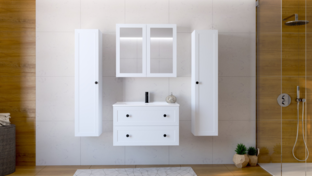 TORETO Mirror cabinet 70x80/2D (MDF frame) white
