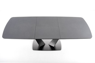 FANGOR extension table, color: top - dark grey, legs - black