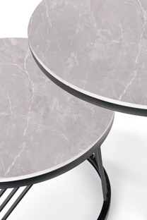 FLAMINGO set of 2 coffee tables, grey marble