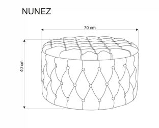 NUNEZ pufa popielaty