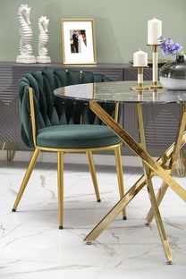 K517 chair, dark green / gold
