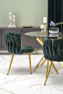 K517 chair, dark green / gold