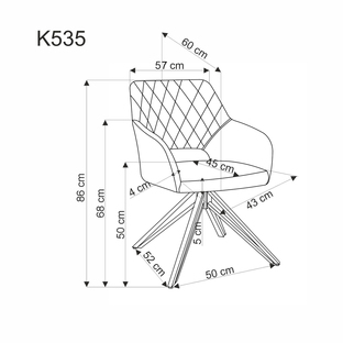 K535 chair, grey