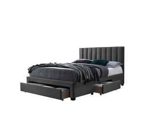 GRACE 140 łóżko z szufladami popiel velvet (3p=1szt)