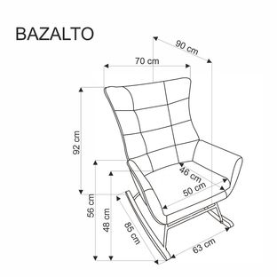 BAZALTO fotel bujany czarny (1p=1szt)
