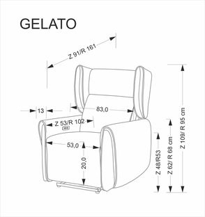GELATO fotel wypoczynkowy beżowy (1p=1szt)