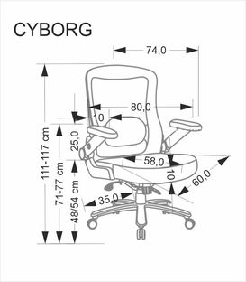 CYBORG fotel gabinetowy czarny (1p=1szt)