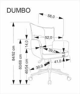 DUMBO fotel obrotowy jasny popiel