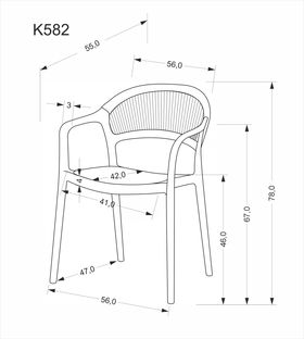 K582 krzesło czarny / naturalny (1p=4szt)