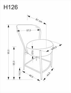 H126 hoker popielaty (1p=2 szt)