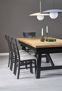 FIESTA stół rozkładany 200-280x100x77 cm dąb naturalny/czarny