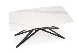 ALFREDO stół rozkładany, biały marmur / czarny (2p=1szt)