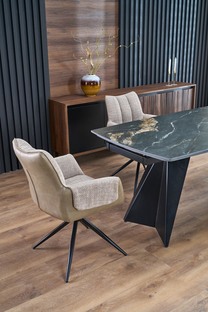 ARMANI stół rozkładany, czarny marmur / czarny (2p=1szt)