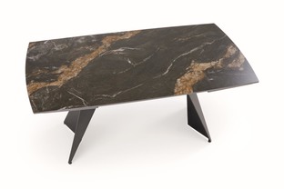 ARMANI stół rozkładany, czarny marmur / czarny (2p=1szt)