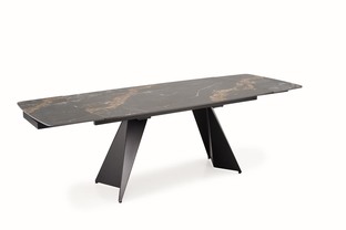 ARMANI stół rozkładany, czarny marmur / czarny (2p=1szt)