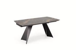 ARMANI stół rozkładany, czarny marmur / czarny (2p=1szt)