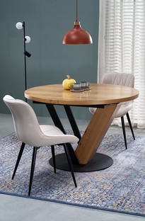 FANIS okrągły stół rozkładany, naturalny / czarny (3p=1szt)