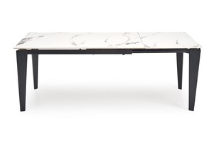 FELIX stół rozkładany, blat - biały marmur, nogi - czarny (2p=1szt)