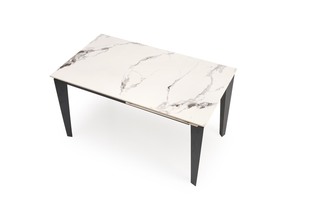 FELIX stół rozkładany, blat - biały marmur, nogi - czarny (2p=1szt)