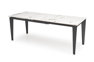 FELIX stół rozkładany, blat - biały marmur, nogi - czarny (2p=1szt)