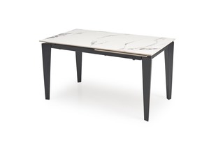 FELIX stół rozkładany, blat - biały marmur, nogi - czarny (2p=1szt)