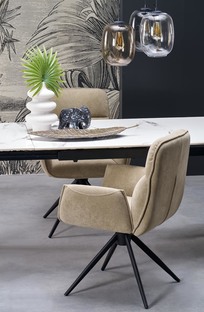 FELIX stół rozkładany, blat - biały marmur, nogi - czarny (2p=1szt)