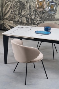 FELIX stół rozkładany, blat - biały marmur, nogi - czarny (2p=1szt)