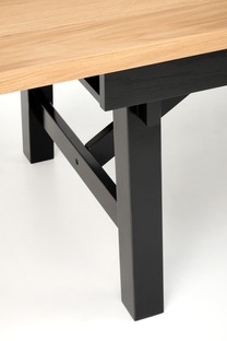 FIESTA stół rozkładany 200-280x100x77 cm dąb naturalny/czarny