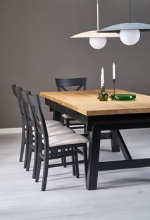 FIESTA stół rozkładany 200-280x100x77 cm dąb naturalny/czarny