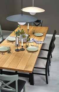 FIESTA stół rozkładany 200-280x100x77 cm dąb naturalny/czarny