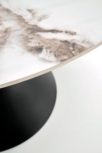 GARET round table, white marble / black