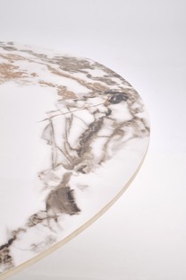 GARET round table, white marble / black