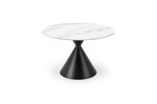 GARET round table, white marble / black
