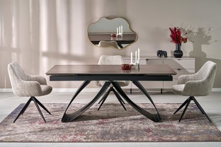 HILARIO extension table, walnut / black