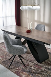 HILARIO extension table, walnut / black
