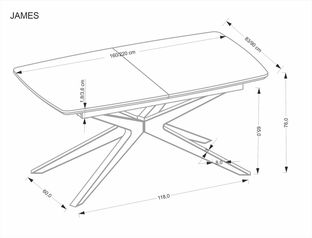 JAMES extension table, natural / black