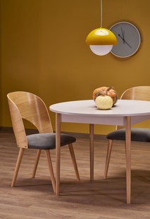 PIVOT stół rozkładany 102-142x102x75 cm, blat - kaszmir, nogi - naturalny