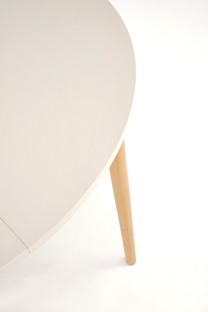 PIVOT stół rozkładany 102-142x102x75 cm, blat - kaszmir, nogi - naturalny